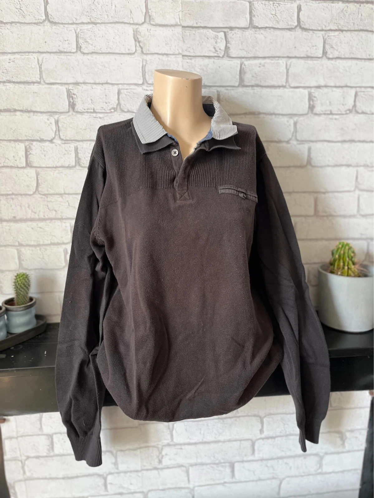 Pull polo manches longues gris – Taille 38